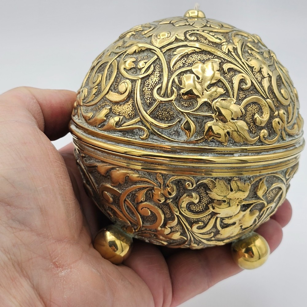 Antique Brass Ball String Holder c1880 View III