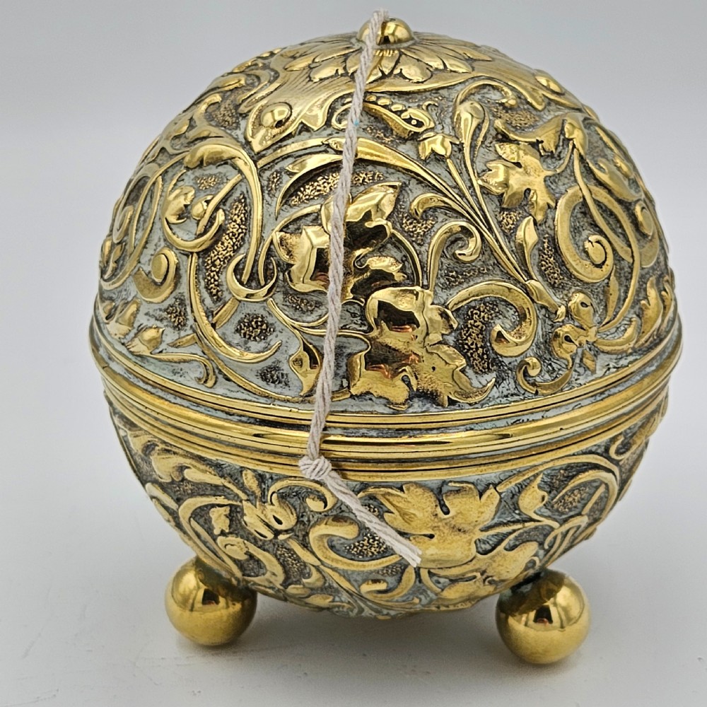 Antique Brass Ball String Holder c1880 View XI