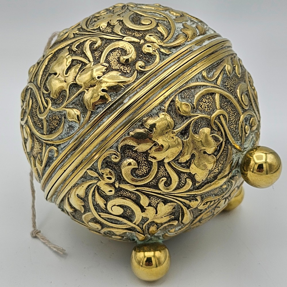 Antique Brass Ball String Holder c1880 View XIV