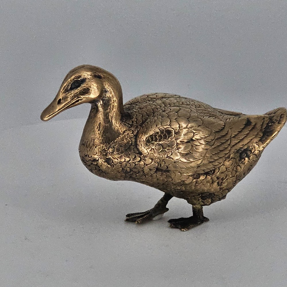 Silver Gilt Duck c1922 by Berthold Hermann Muller