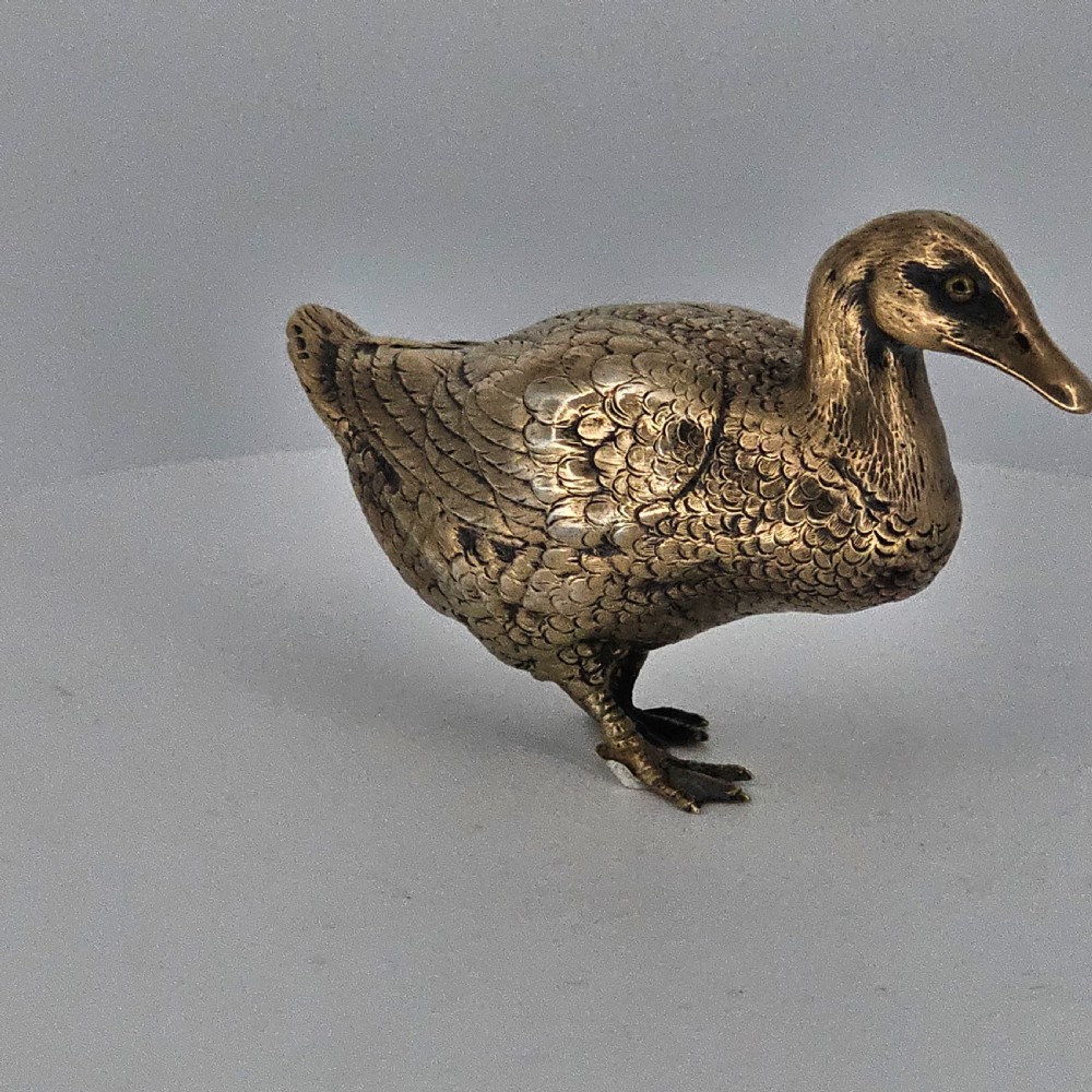Silver Gilt Duck c1922 by Berthold Hermann Muller View VIII