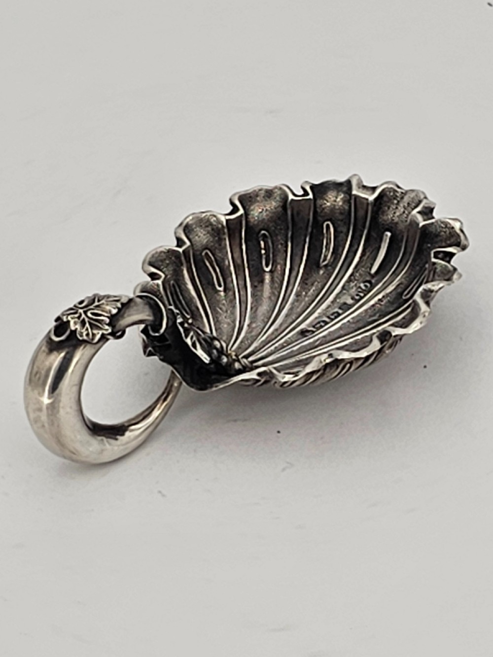 Exquisite Unusual Design Silver Caddy Spoon by George Unite c1848 View II