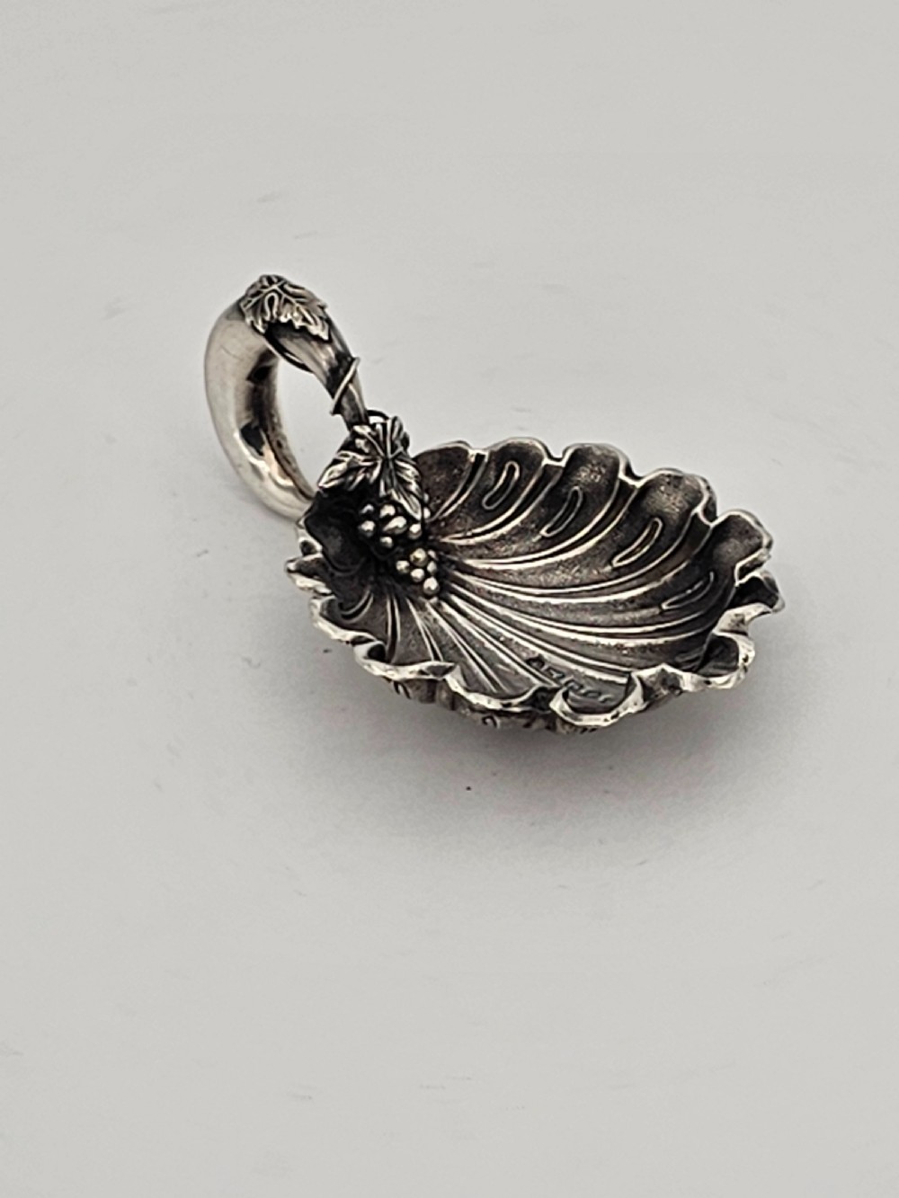 Exquisite Unusual Design Silver Caddy Spoon by George Unite c1848 View IV