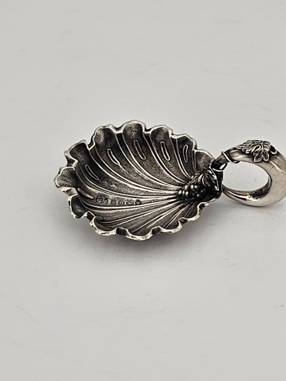 Exquisite Unusual Design Silver Caddy Spoon by George Unite c1848 View V