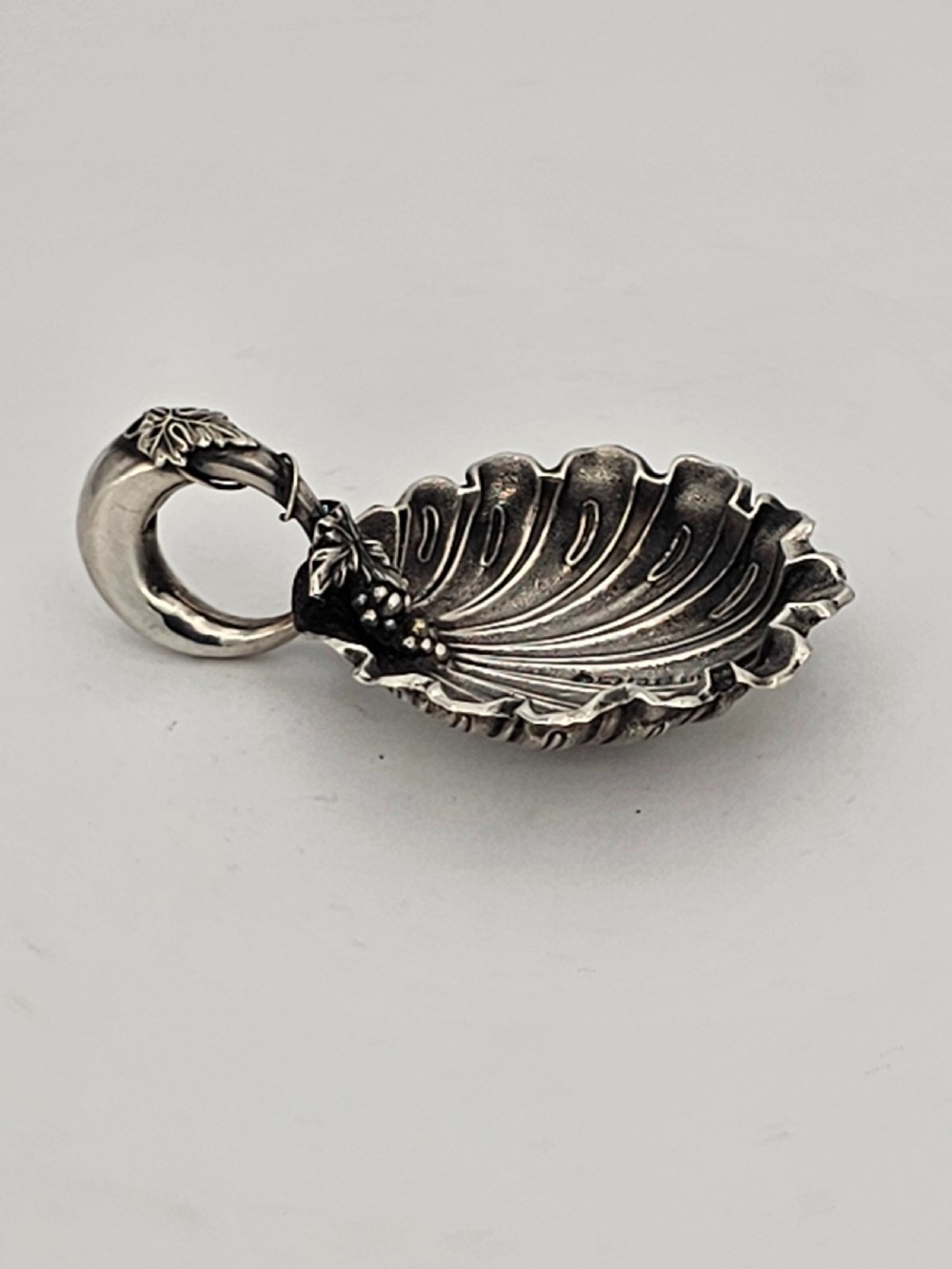 Exquisite Unusual Design Silver Caddy Spoon by George Unite c1848 View XII