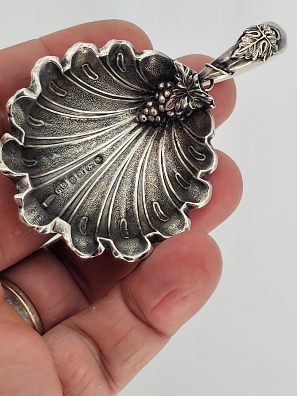 Exquisite Unusual Design Silver Caddy Spoon by George Unite c1848 View XV