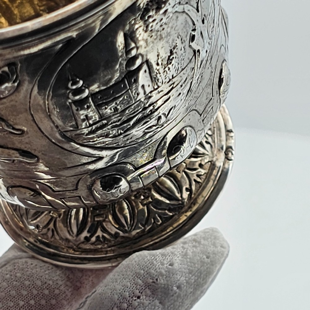Interesting Early Silver Pedestal Tumbler 18thc View II