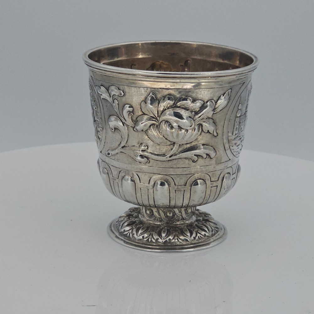 Interesting Early Silver Pedestal Tumbler 18thc View VI