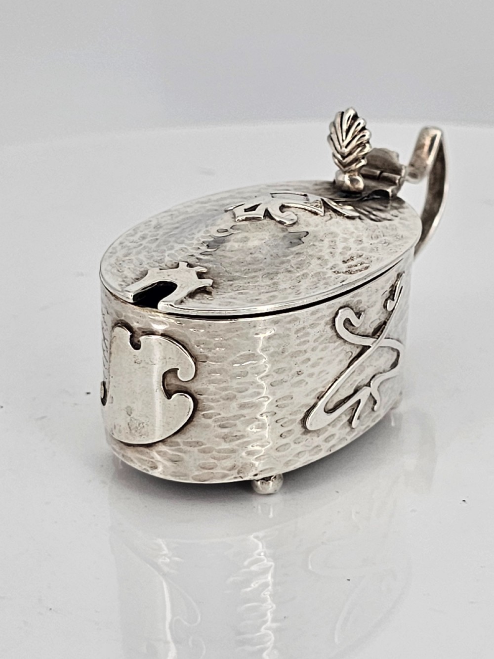 Delightful Arts & Crafts Mustard pot by C.E.Williams Birm 1902