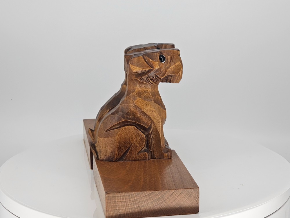 Deco Carved Wooden Scottie Bookends - Good Quality c1930s View XIII