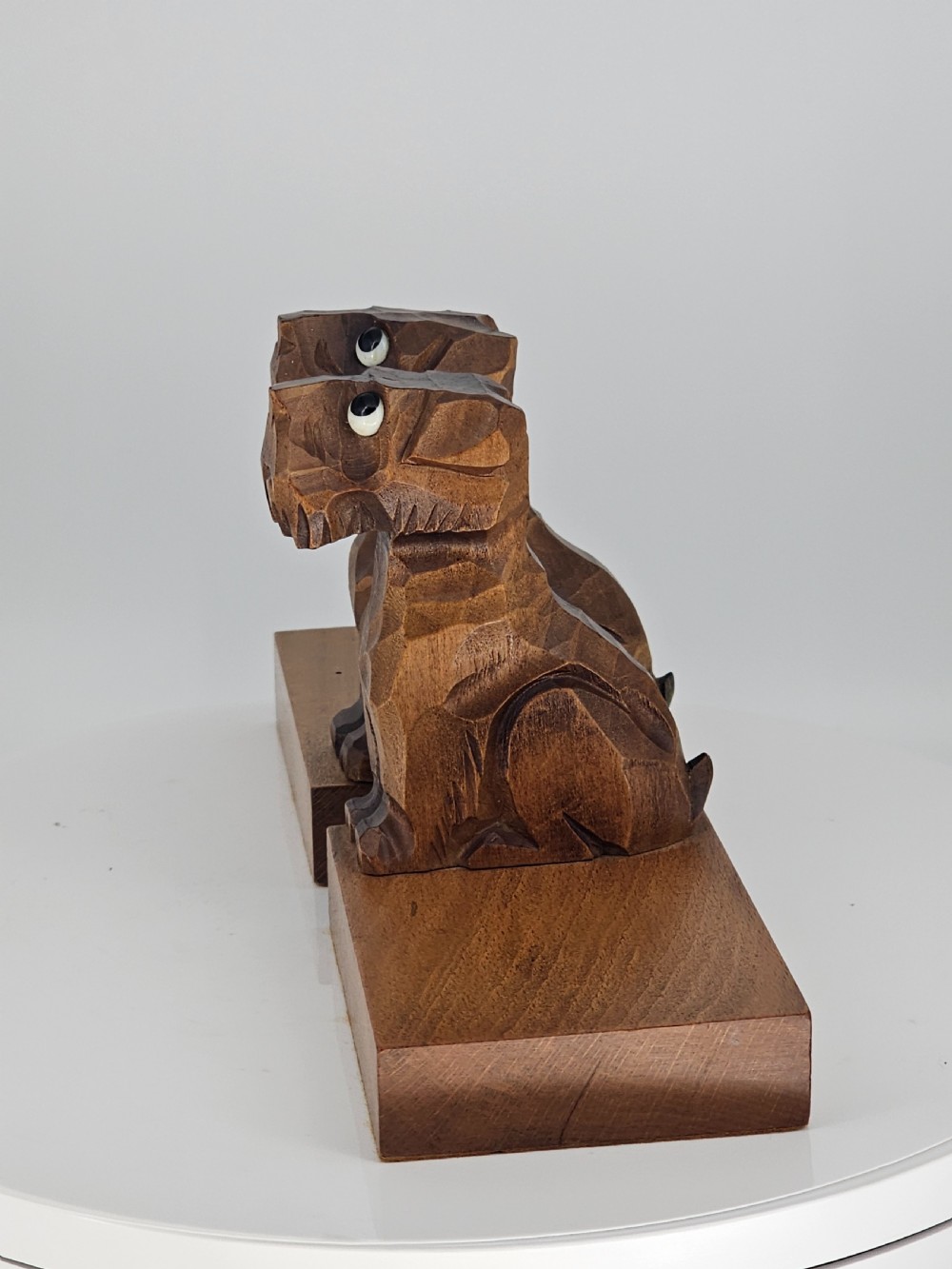 Deco Carved Wooden Scottie Bookends - Good Quality c1930s View XVII