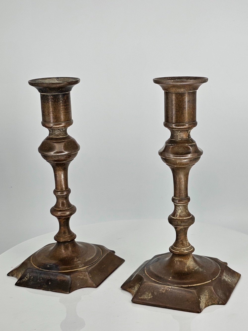 Late 18thc Brass Candlesticks - Great Colour View V