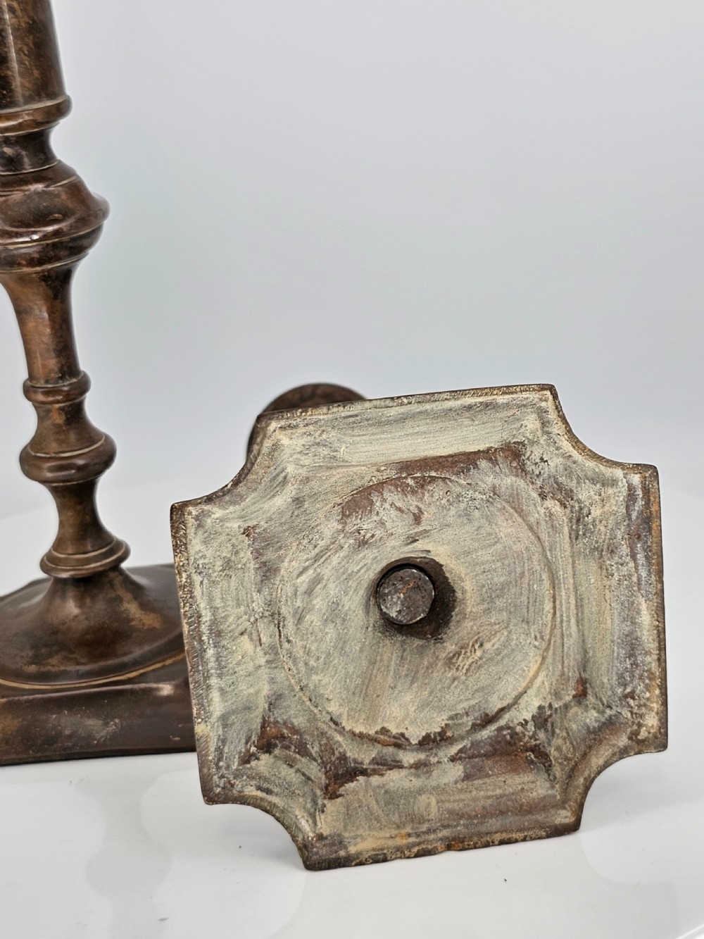 Late 18thc Brass Candlesticks - Great Colour View VII