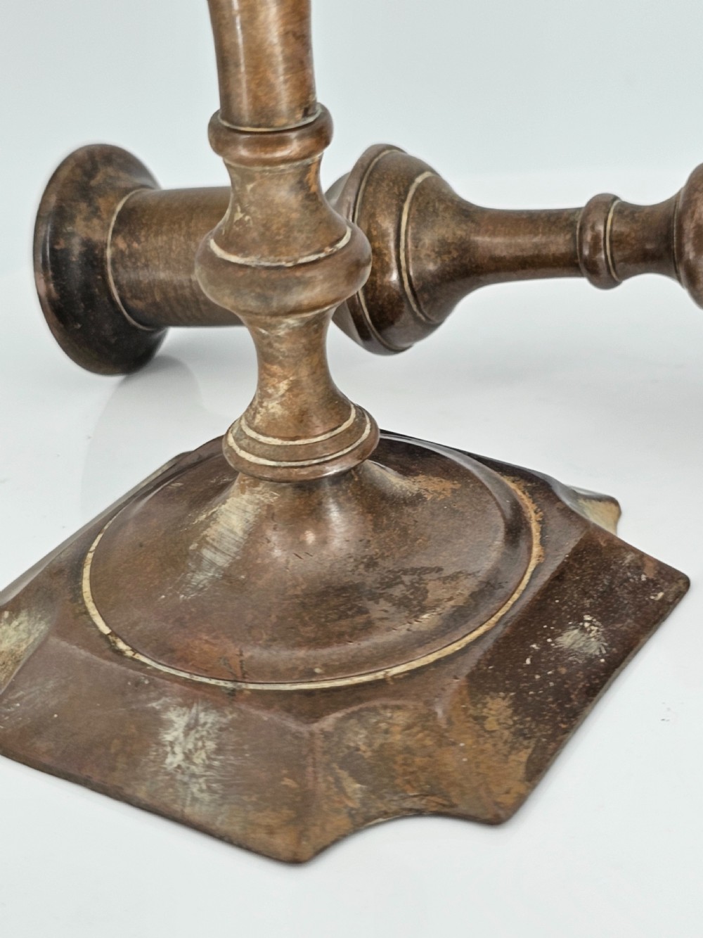 Late 18thc Brass Candlesticks - Great Colour View VIII