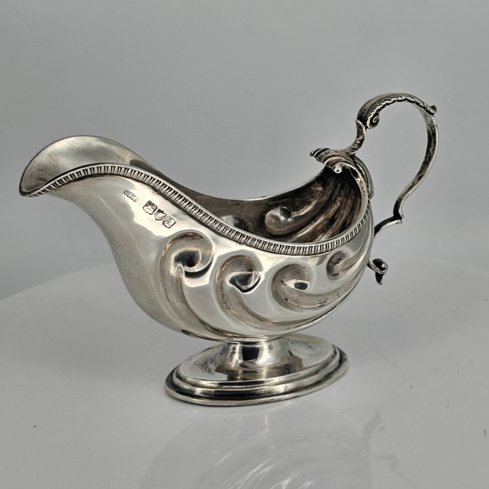 Fabulous Nautilus Shaped Solid Silver Sauce Boat View VI