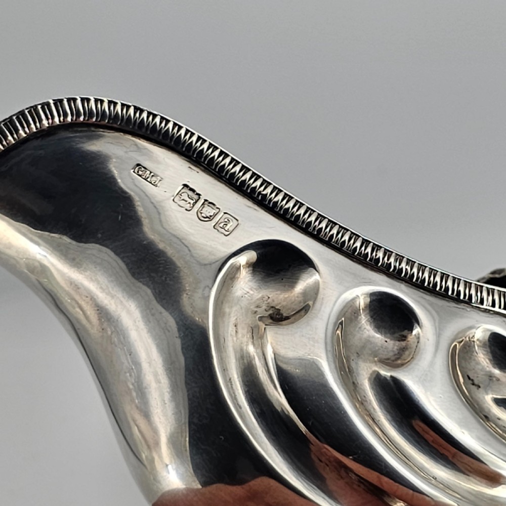 Fabulous Nautilus Shaped Solid Silver Sauce Boat View X