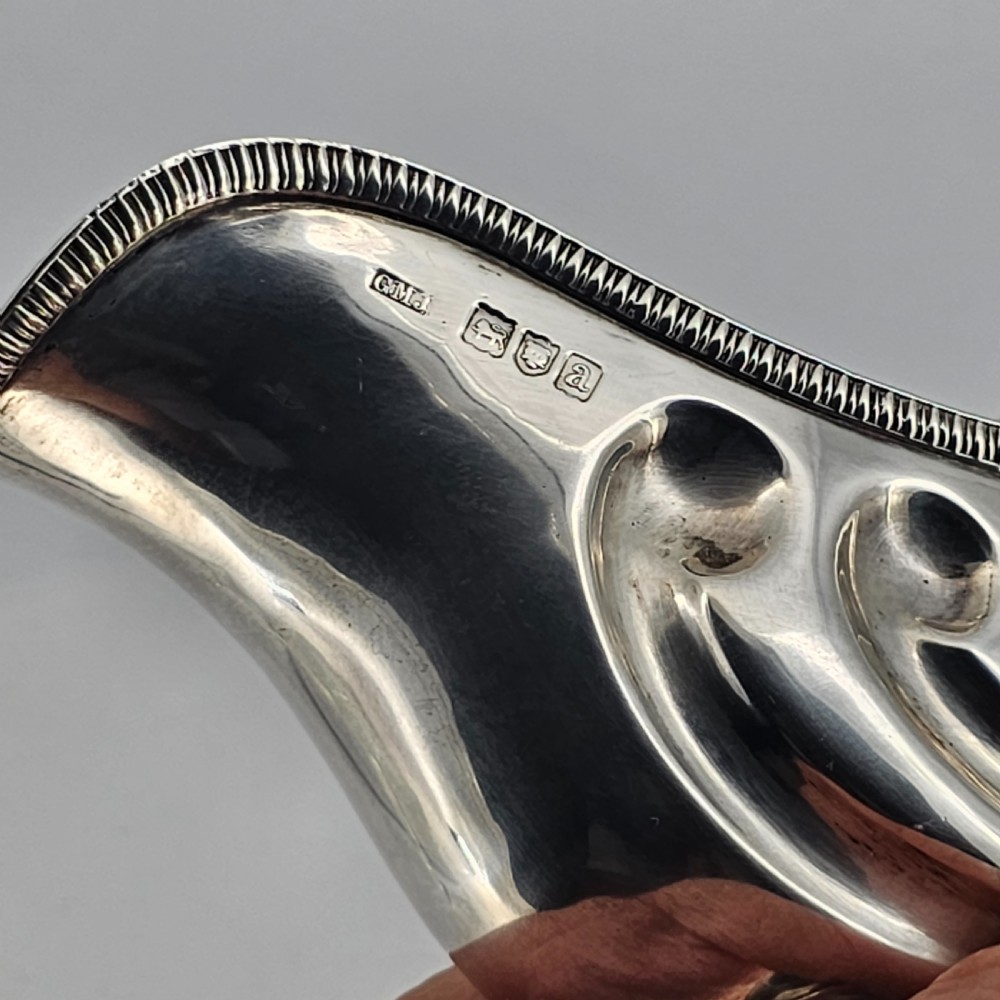 Fabulous Nautilus Shaped Solid Silver Sauce Boat View XI