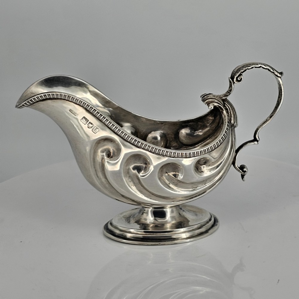 Fabulous Nautilus Shaped Solid Silver Sauce Boat View XIII