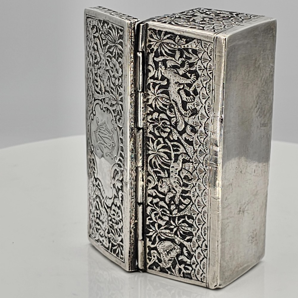 Fabulous Antique  Indian Kutch Silver Table Snuff Box c1880 View II