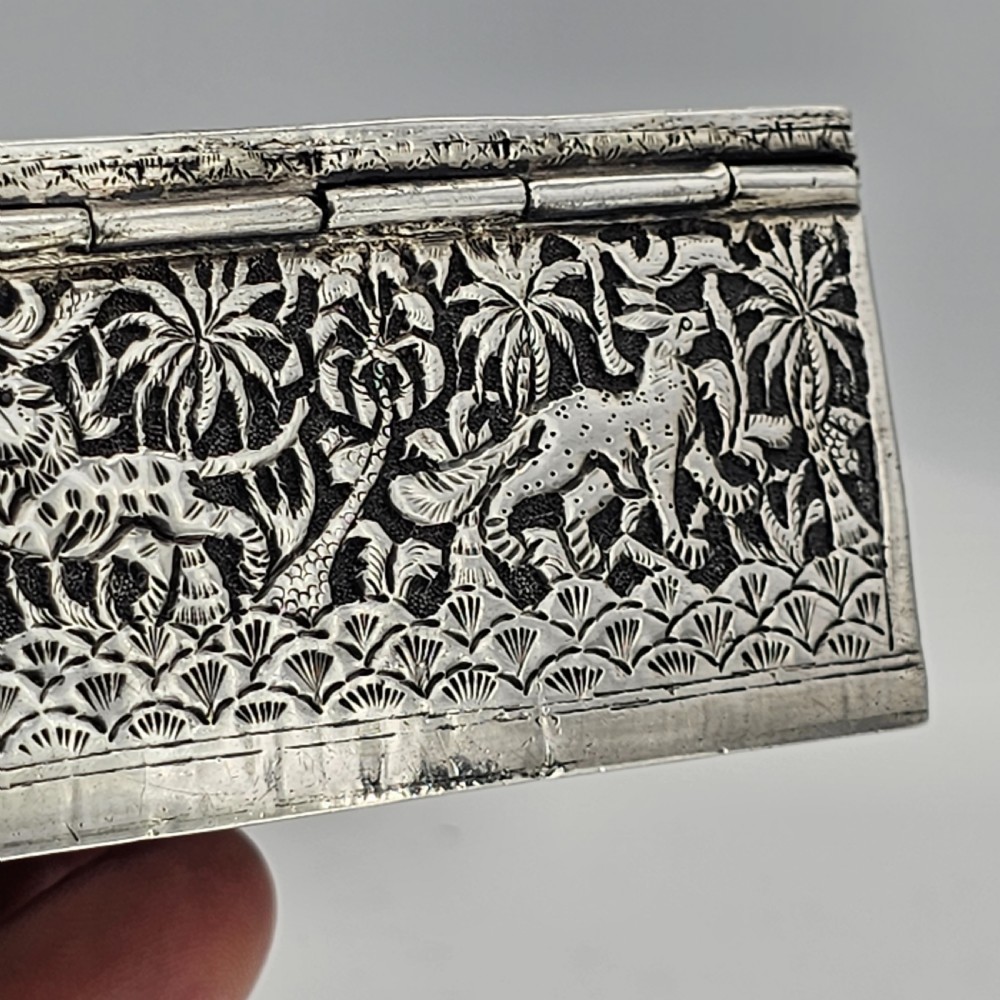 Fabulous Antique  Indian Kutch Silver Table Snuff Box c1880 View III