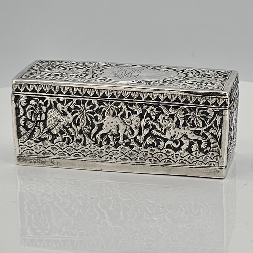 Fabulous Antique  Indian Kutch Silver Table Snuff Box c1880 View VI