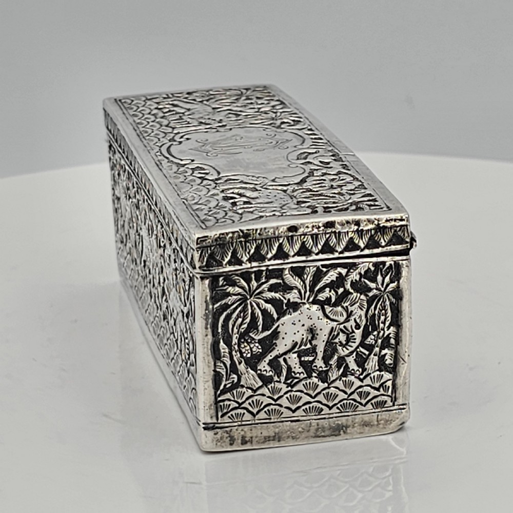 Fabulous Antique  Indian Kutch Silver Table Snuff Box c1880 View VIII