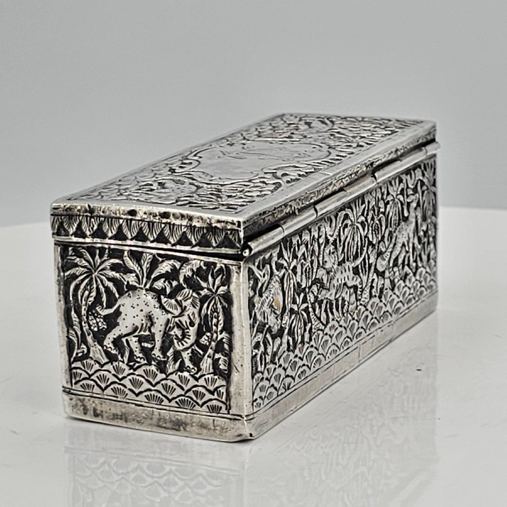 Fabulous Antique  Indian Kutch Silver Table Snuff Box c1880 View IX