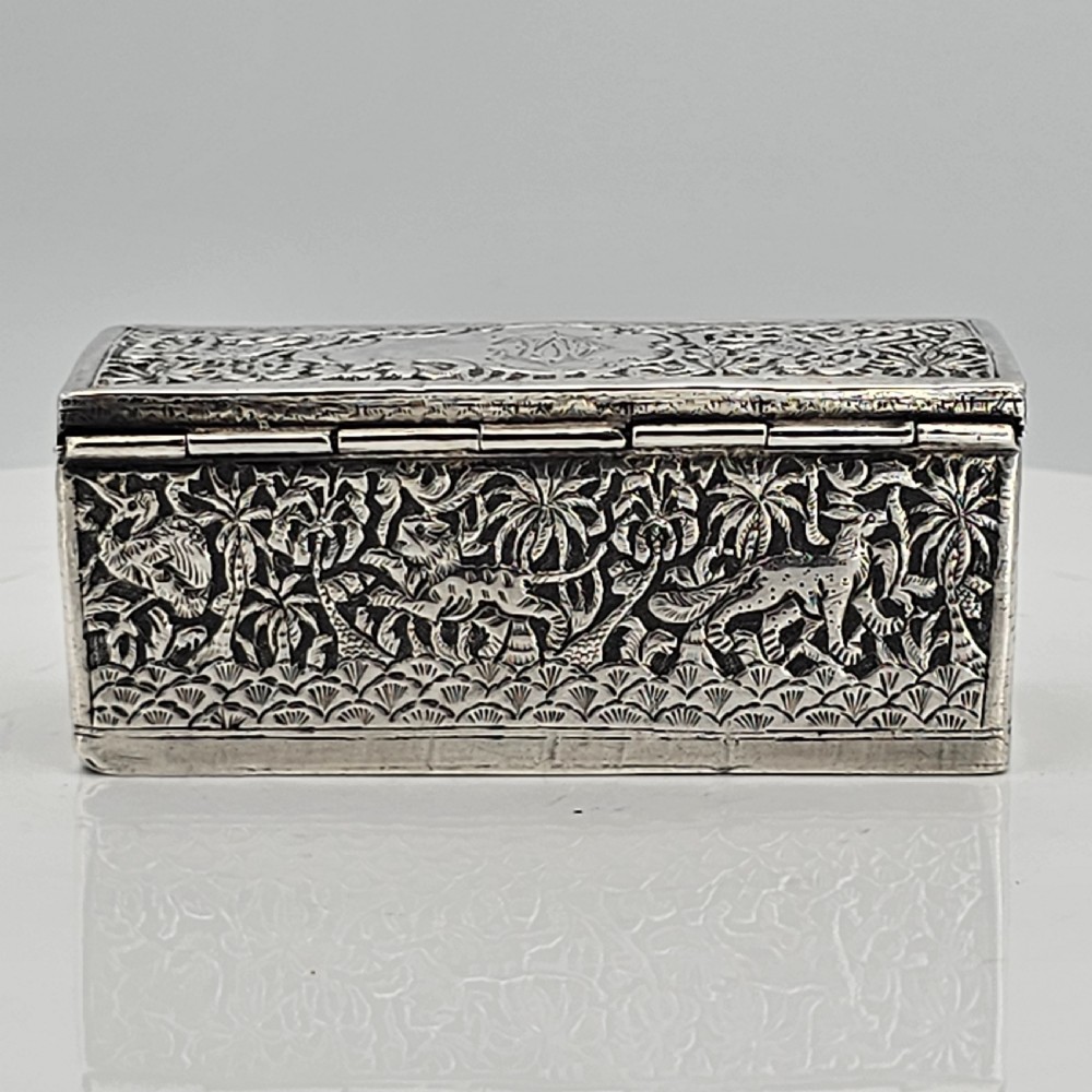 Fabulous Antique  Indian Kutch Silver Table Snuff Box c1880 View XI