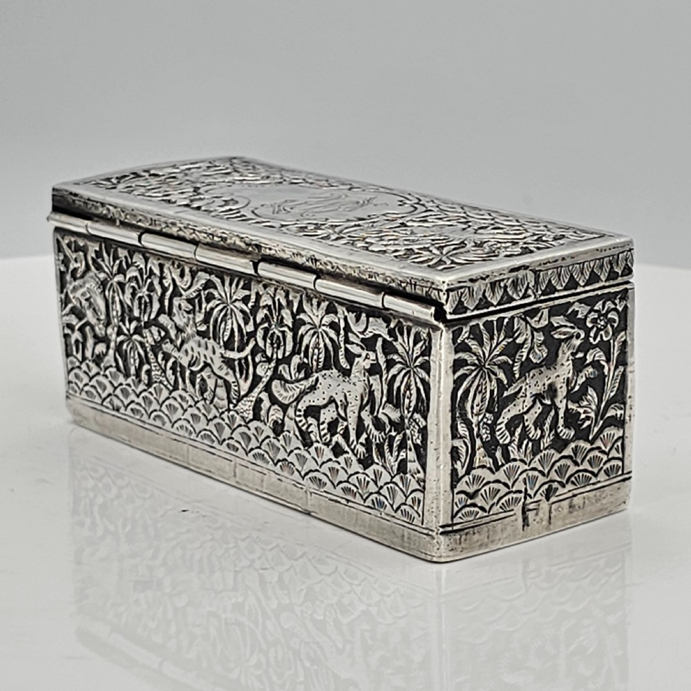 Fabulous Antique  Indian Kutch Silver Table Snuff Box c1880 View XIII