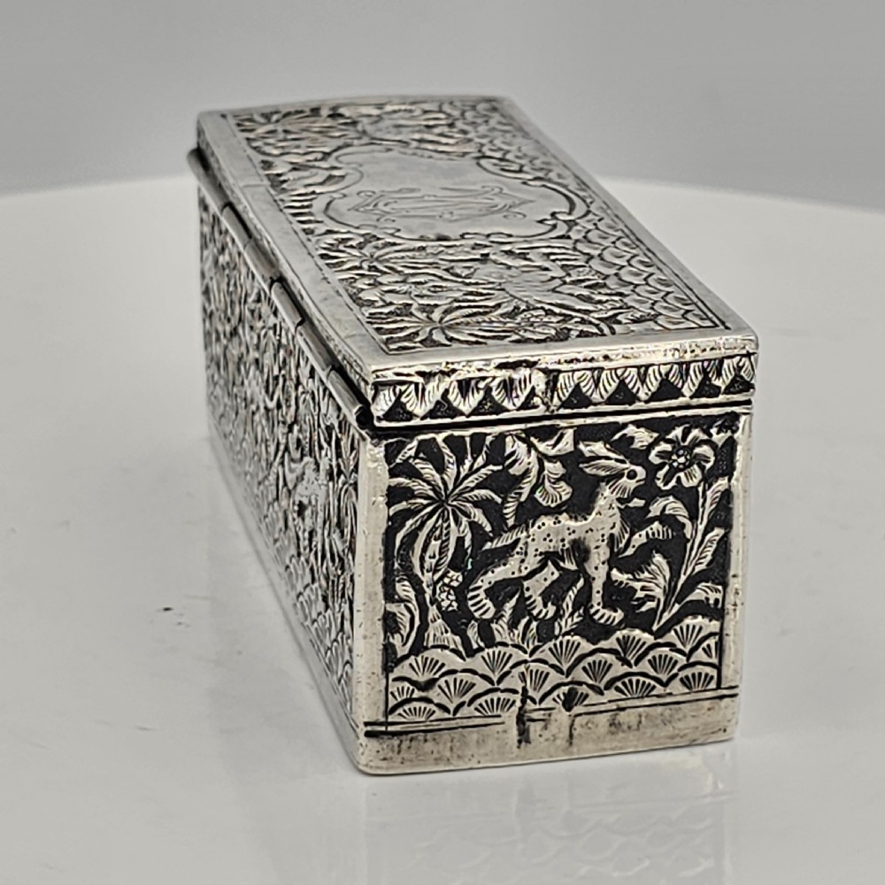 Fabulous Antique  Indian Kutch Silver Table Snuff Box c1880 View XIV