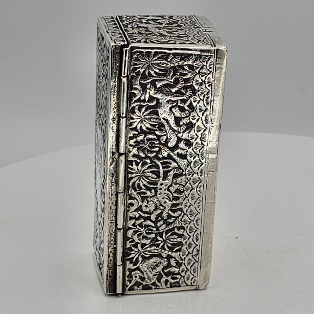 Fabulous Antique  Indian Kutch Silver Table Snuff Box c1880 View XX