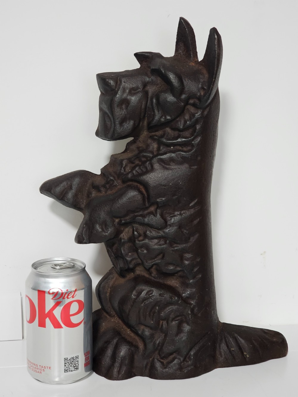 Fine Large Antique cast iron scottie door stop View II