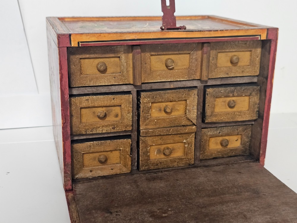 Fabulous late19th/early 20th Indian spice cabinet. View II