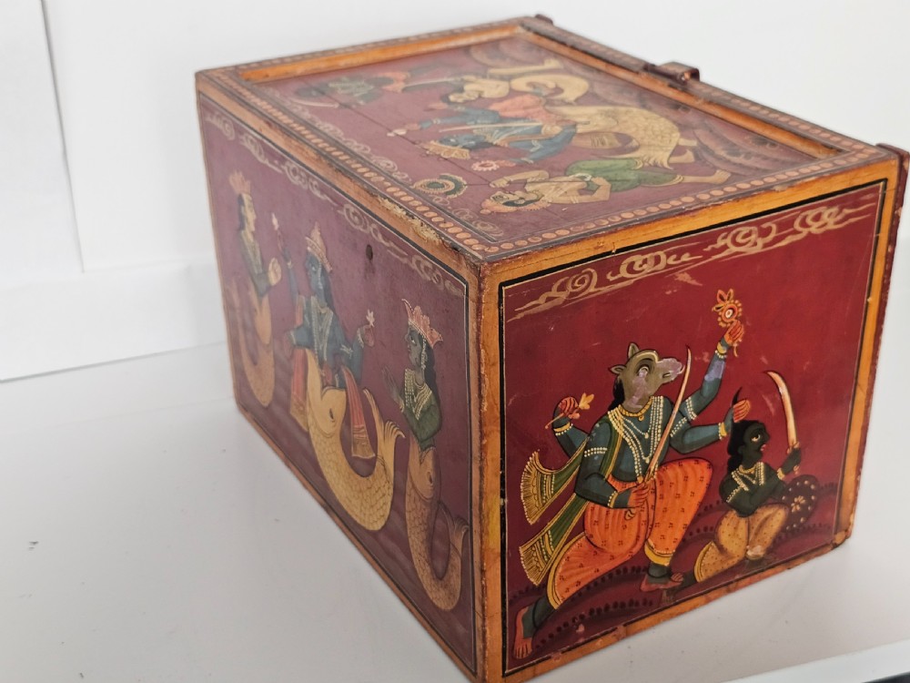 Fabulous late19th/early 20th Indian spice cabinet. View V