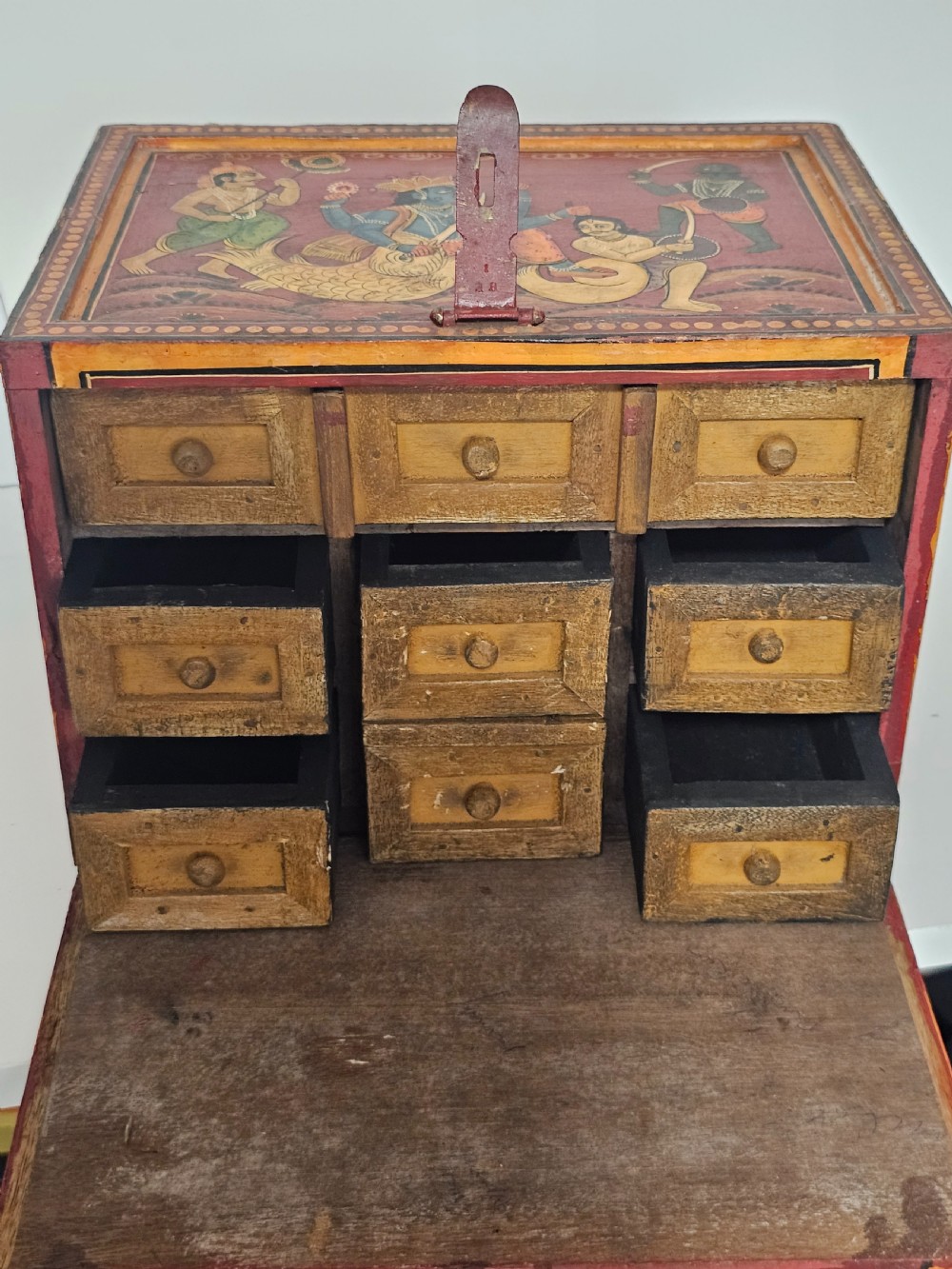 Fabulous late19th/early 20th Indian spice cabinet. View XII