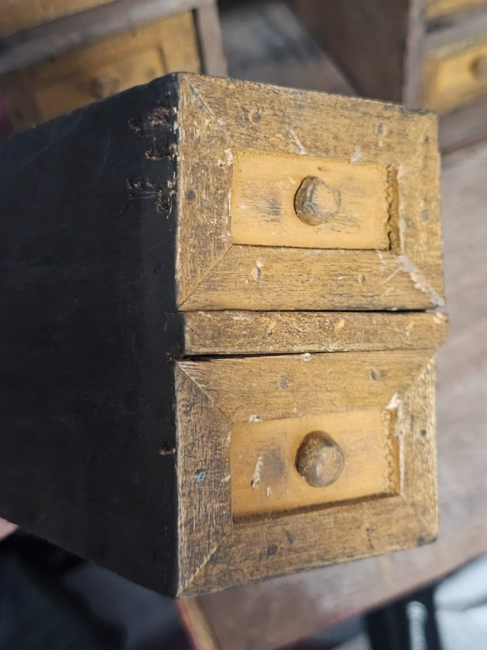 Fabulous late19th/early 20th Indian spice cabinet. View XVI