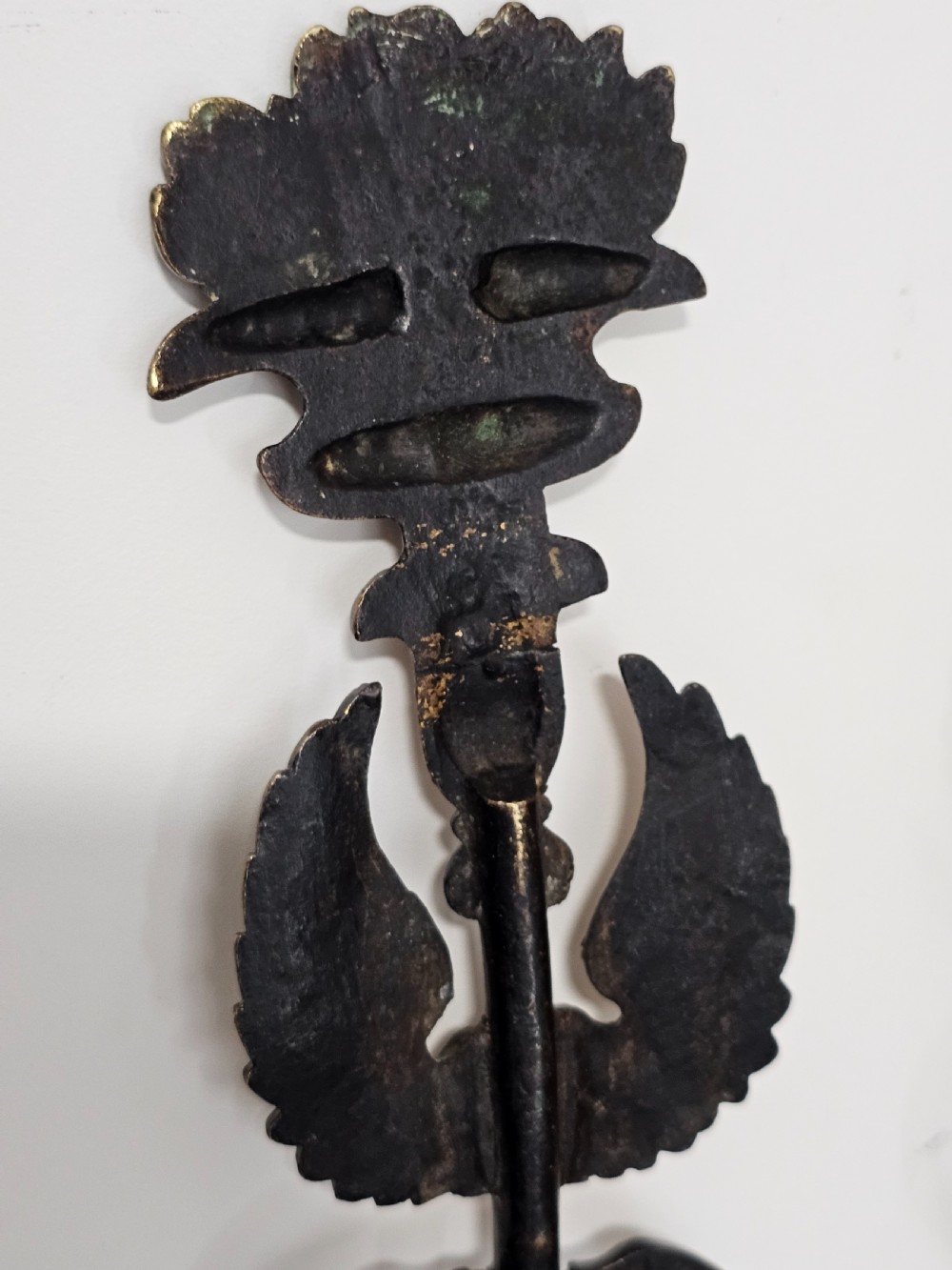 Pair of Caduceus: Symbol of God Hermes Mercury Bronze Bracket entwined by two Serpents, surmounted by wings View XIV