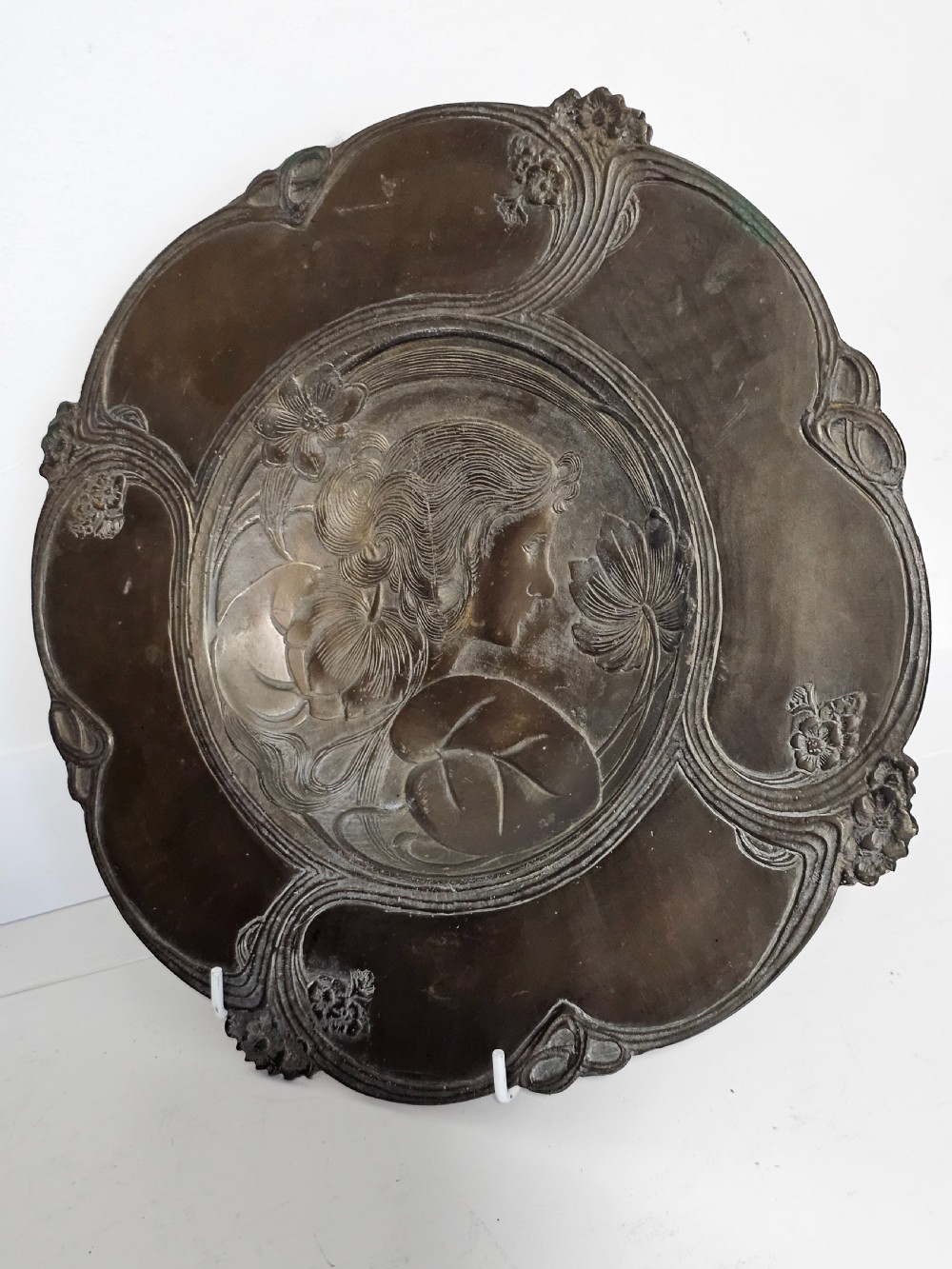 Fabulous Large Art Nouveau Bronze Dish c1900 View V