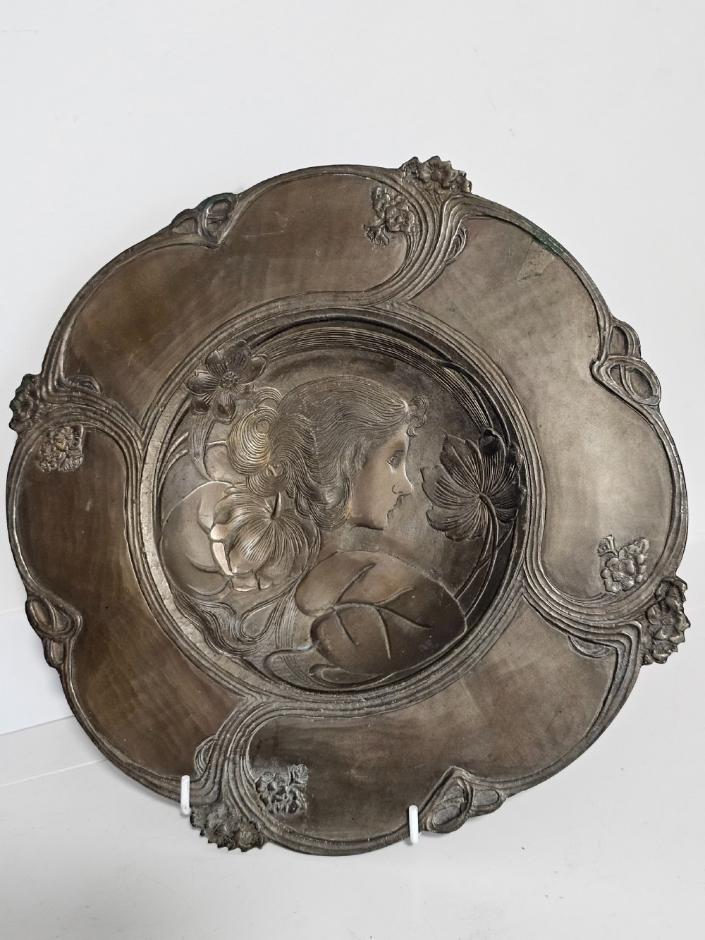 Fabulous Large Art Nouveau Bronze Dish c1900 View VI