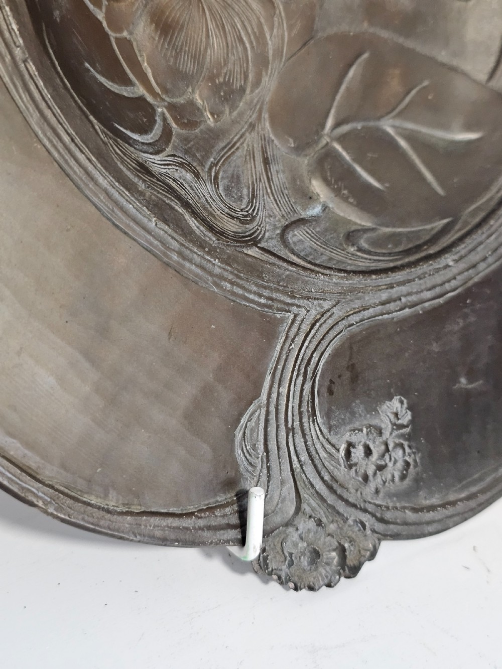 Fabulous Large Art Nouveau Bronze Dish c1900 View X