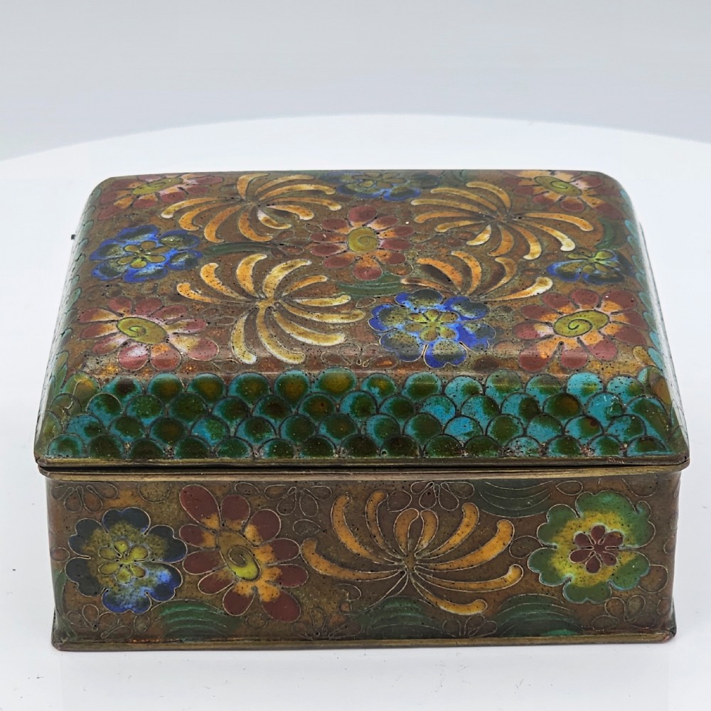 Delightful Vintage Cloisonne Box, Great Colours. c1930s
