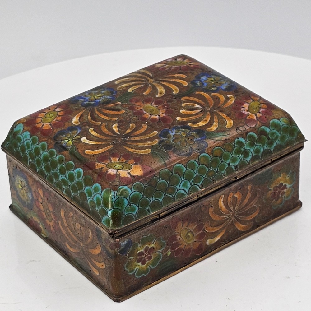 Delightful Vintage Cloisonne Box, Great Colours. c1930s View VI