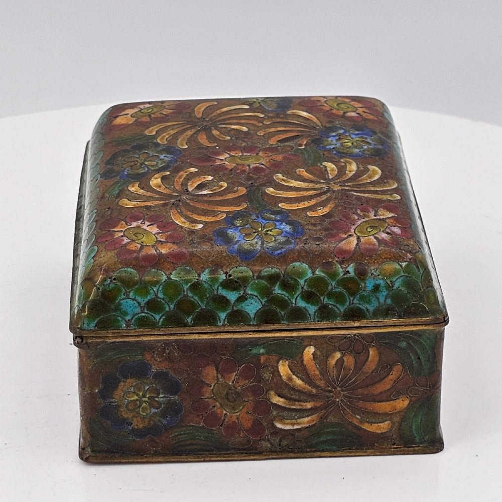 Delightful Vintage Cloisonne Box, Great Colours. c1930s View VII