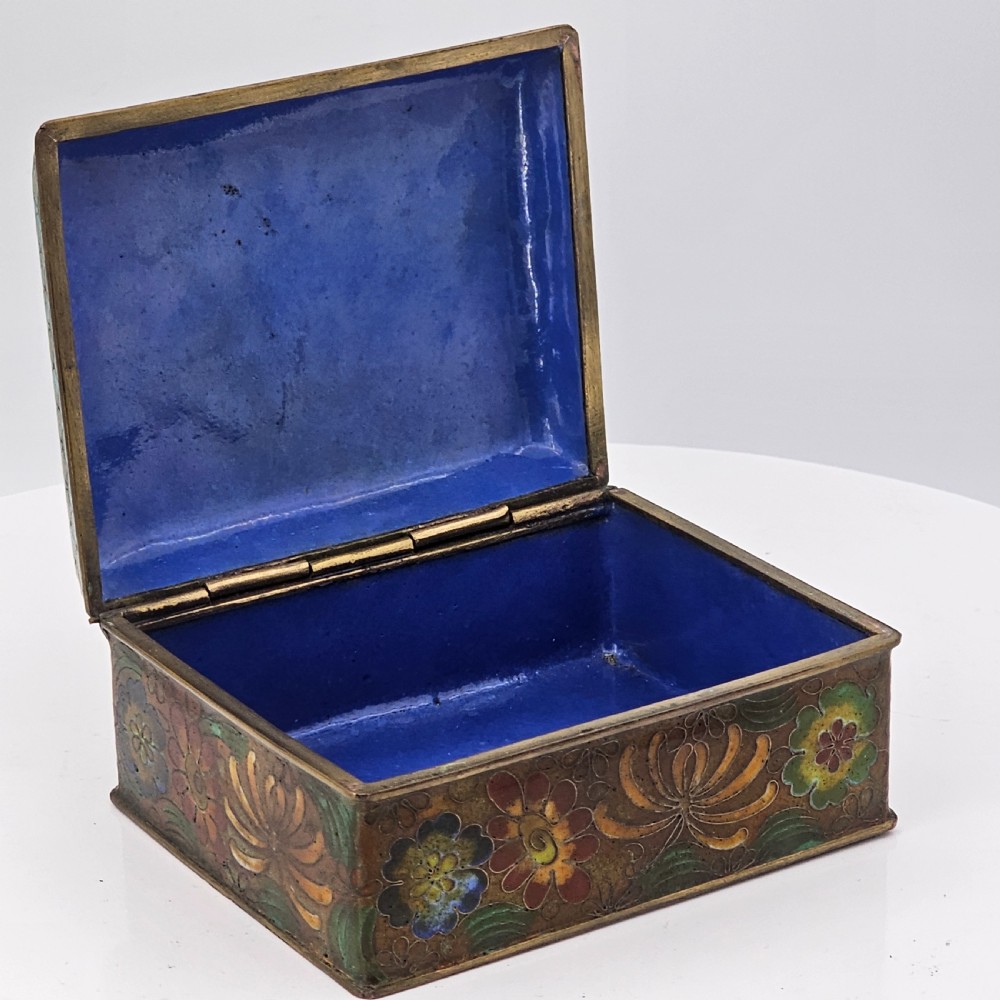 Delightful Vintage Cloisonne Box, Great Colours. c1930s View VIII