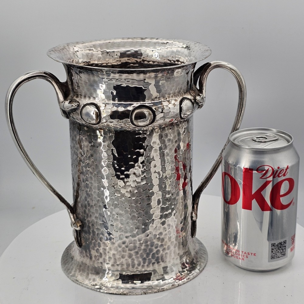 Barker Brothers Super-Quality Art Nouveau Arts & Crafts 1905 Silver-Plated Wine Cooler View X