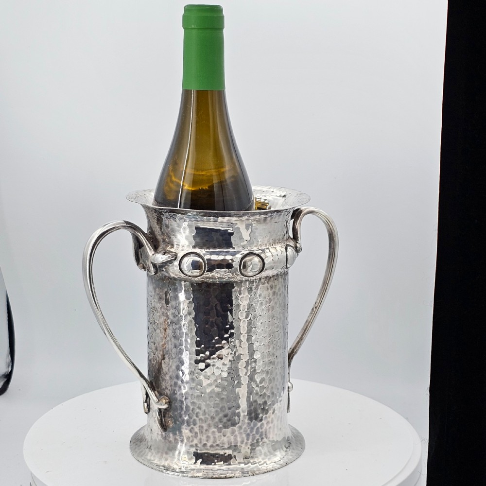 Barker Brothers Super-Quality Art Nouveau Arts & Crafts 1905 Silver-Plated Wine Cooler View XII