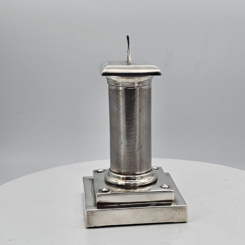 Exceptionally Rare And Fine Saunders and Mckenzie Solid Silver Sundial & Compass On Column C1933 View XVII