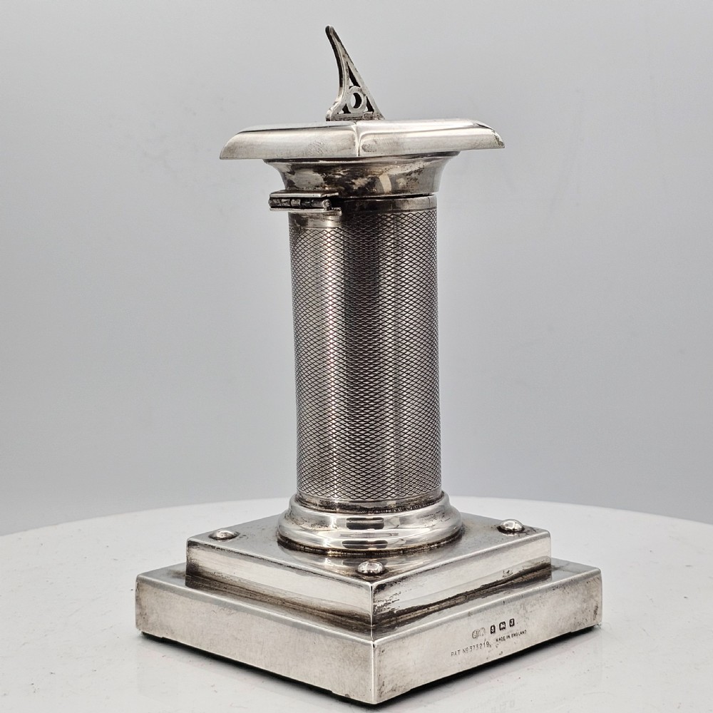 Exceptionally Rare And Fine Saunders and Mckenzie Solid Silver Sundial & Compass On Column C1933 View XXII