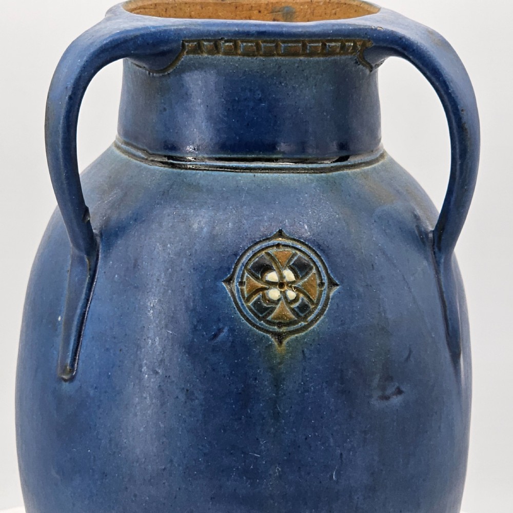 Mobach Utrecht Secessionist/Art Deco Vase Blue C1915 View III