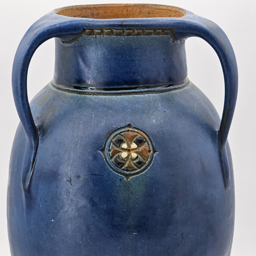 Mobach Utrecht Secessionist/Art Deco Vase Blue C1915 View IV